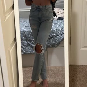 PacSun Eco Light Blue Distressed Mom Jeans